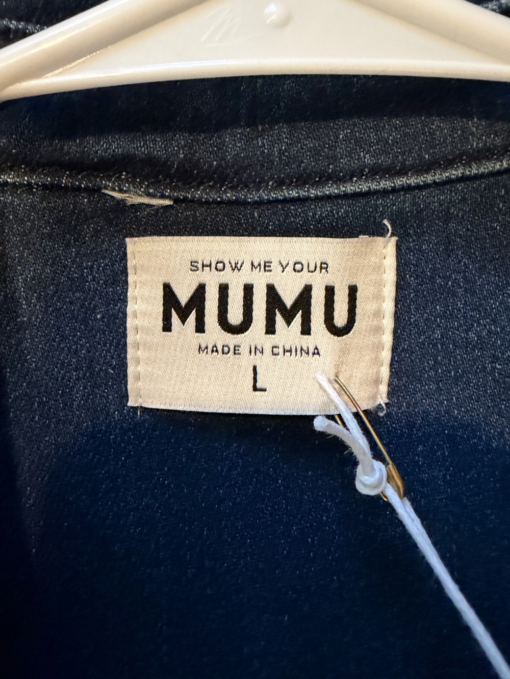 Show Me Your MuMu Everhart Denim Stretch Jumpsuit Size Large New With Tags - Picture 11 of 16